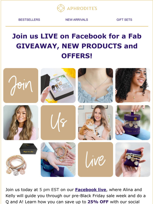 Join us TODAY on our FB Live for sneak peeks, glam giveaways, and offers