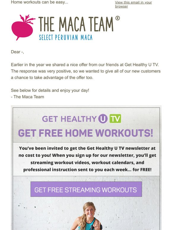 Great Offer from Our Friends at Get Healthy U