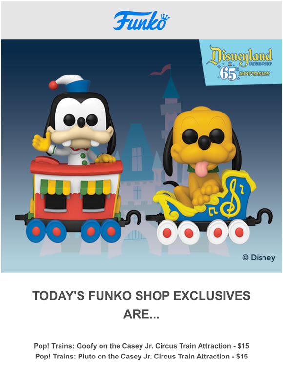 disneyland 65th anniversary funko pop train pluto