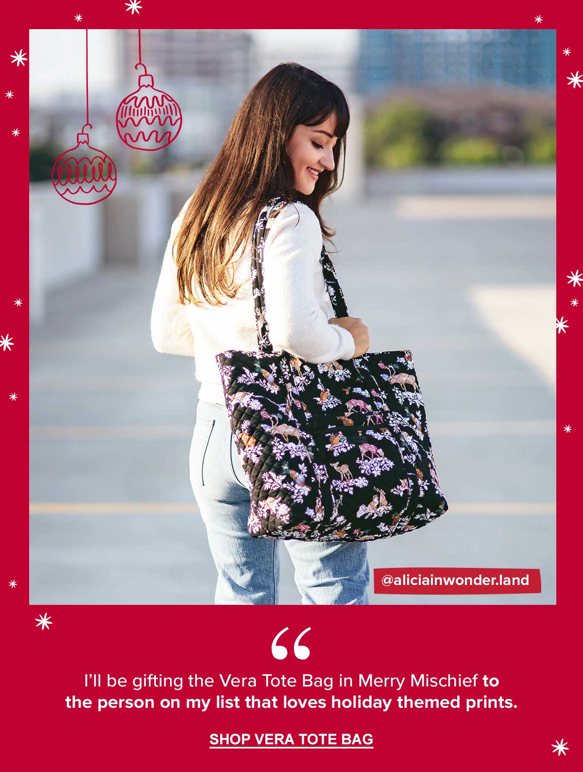 vera bradley merry mischief tote