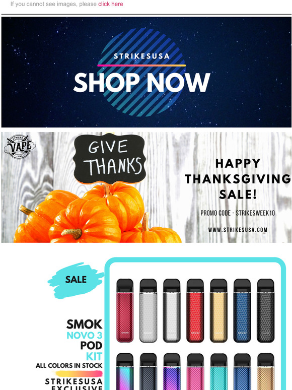 ⚠️Strikesusa - Thanksgiving Sale | Smok Novo 3 $16.50⚠️