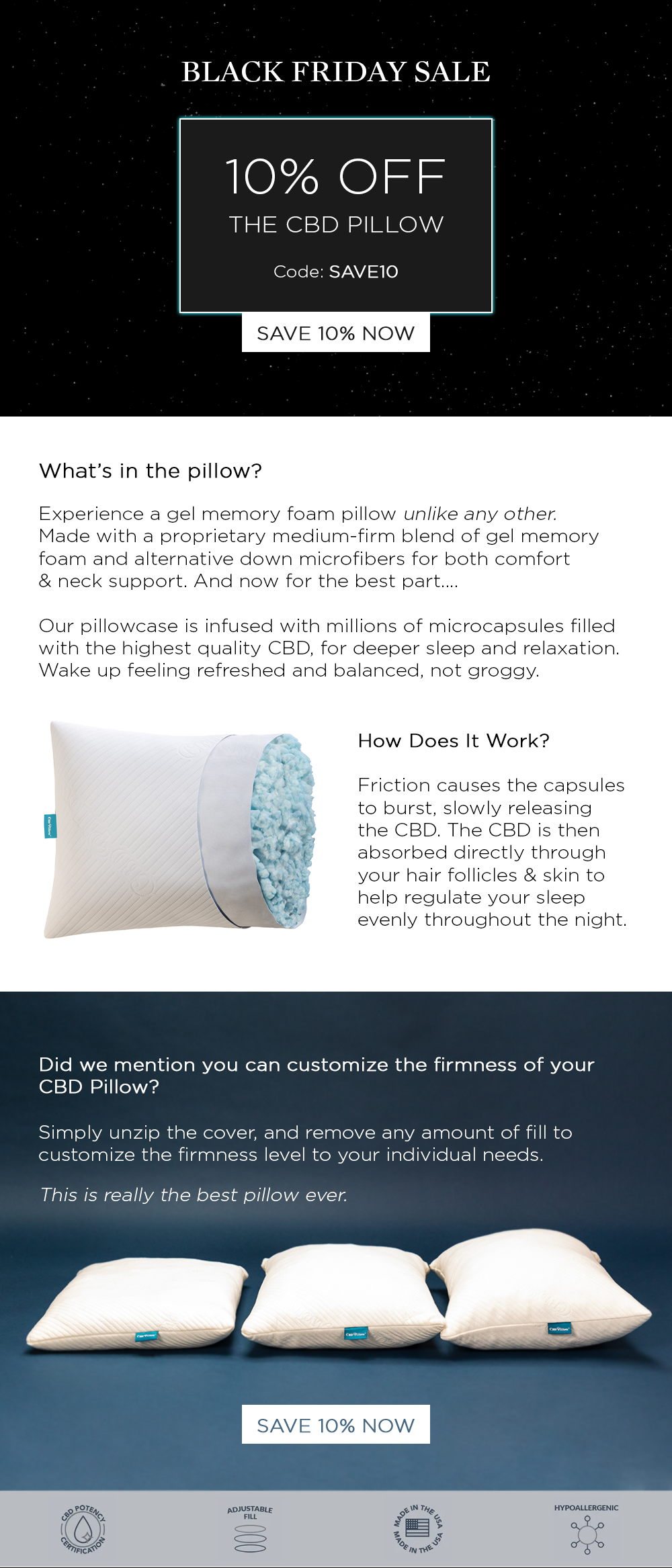 CBD Infused Pillow - Urban Furniture Outlet