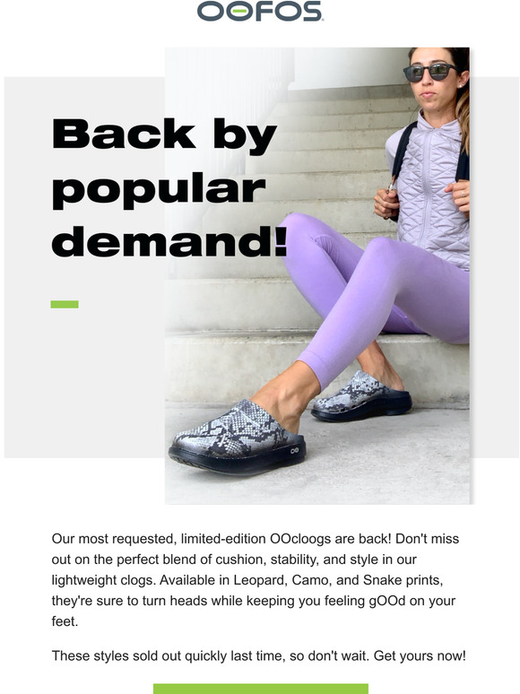 oofos camo clogs