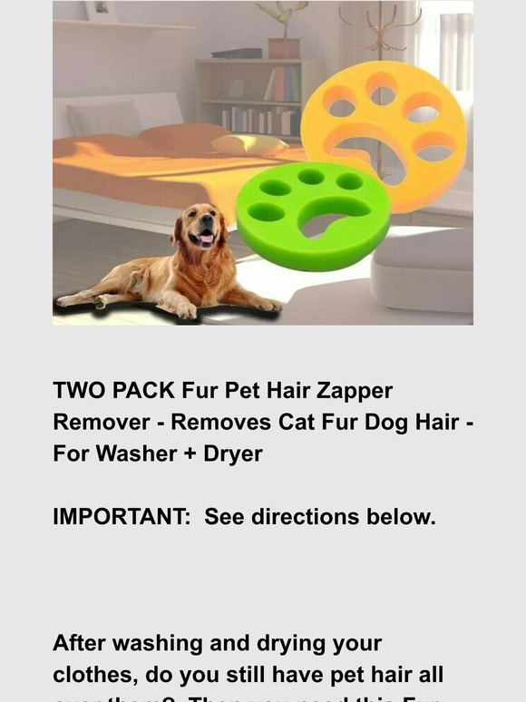 Supergooddeals Com Two Pack Fur Pet Hair Zapper Remover Removes Cat Dog Fur Hair For Washer Dryer Milled