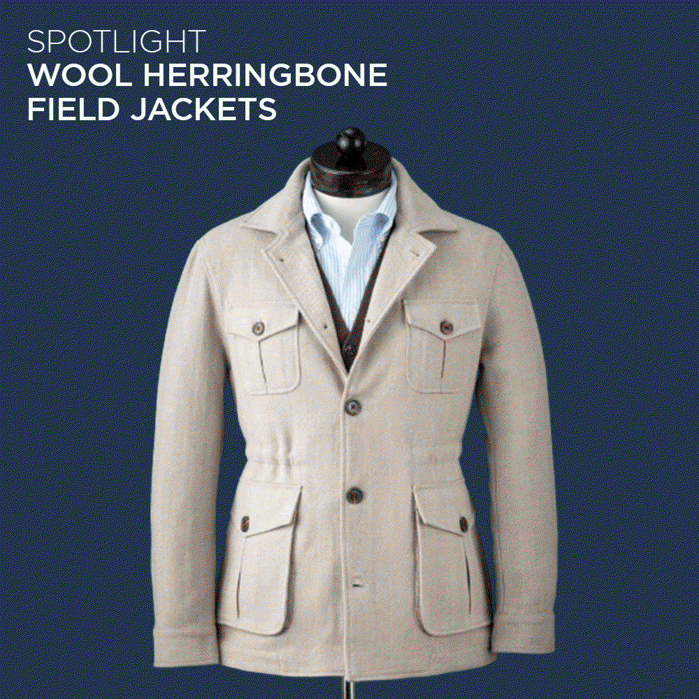 New Wool Herringbone Field Jackets 
