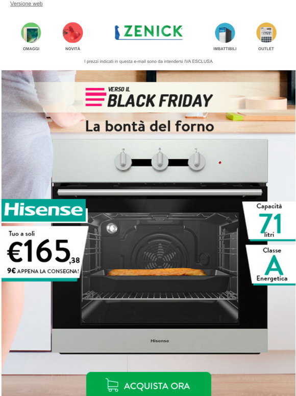 Zenick IT: Verso il BLACK FRIDAY: paga in 3 rate il forno nuovo!! | Milled