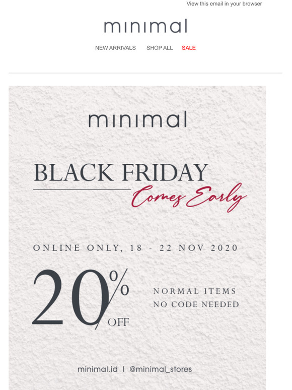 😍 Black Friday Comes Early: 20% OFF normal items