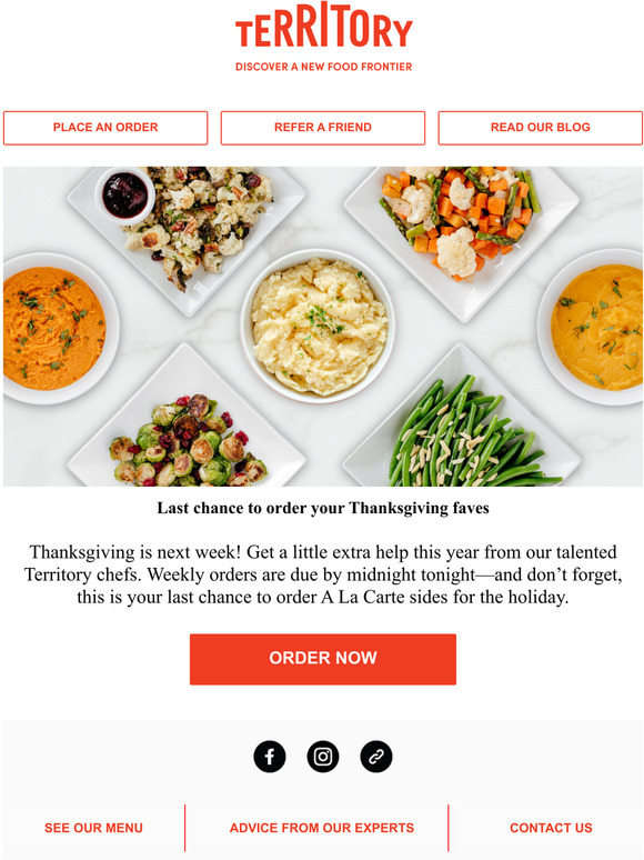 Get your weekly order in tonight.