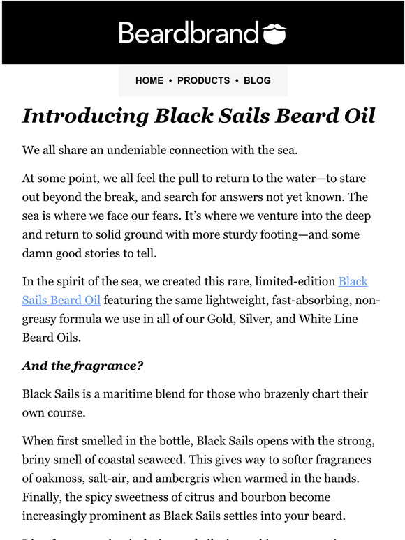 Beardbrand Introducing the limitededition Black Sails Beard Oil Milled