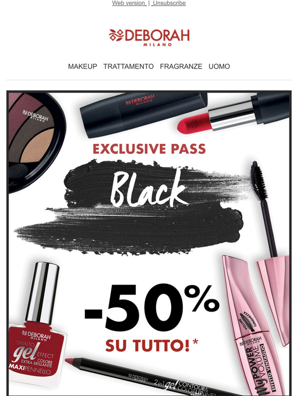  -50% su tutti i prodotti Deborah Milano 💄