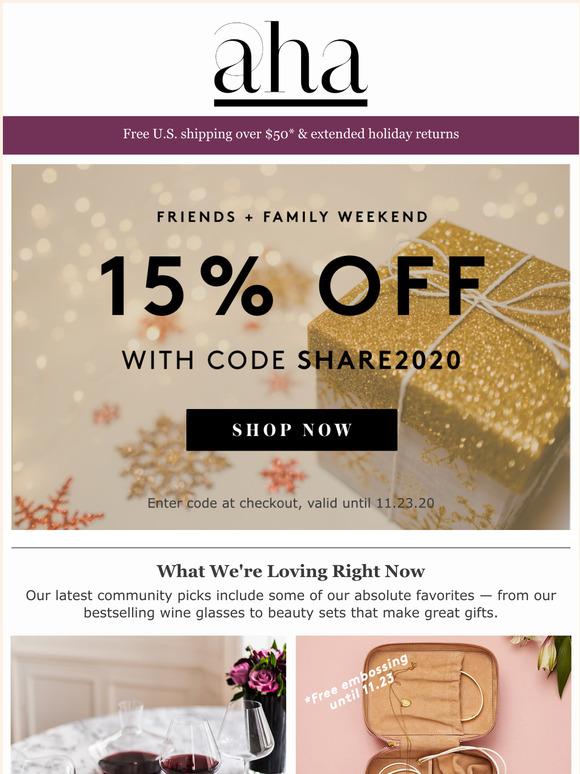 Our friends & family discount event is happening!