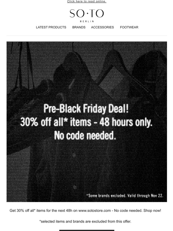 Pre-Black Friday Deal | Get 30% off all items| No code needed | Shop now|