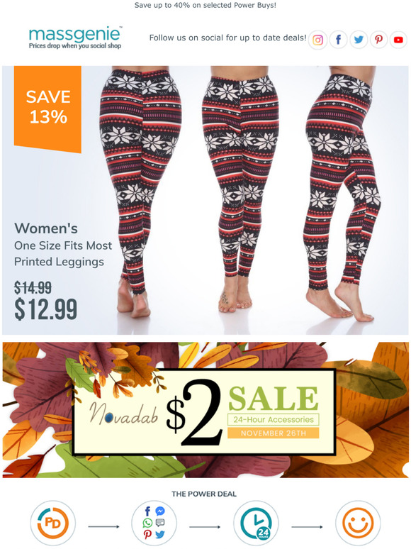White Mark printed leggings plus Emerald-cut men's zirconia ring on Black Friday