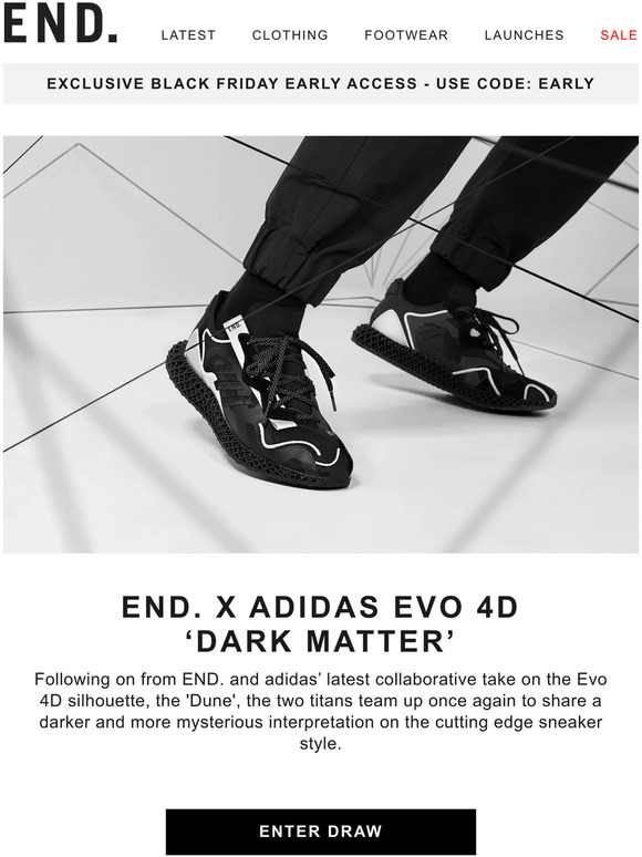 end. x adidas evo 4d 'dark matter'