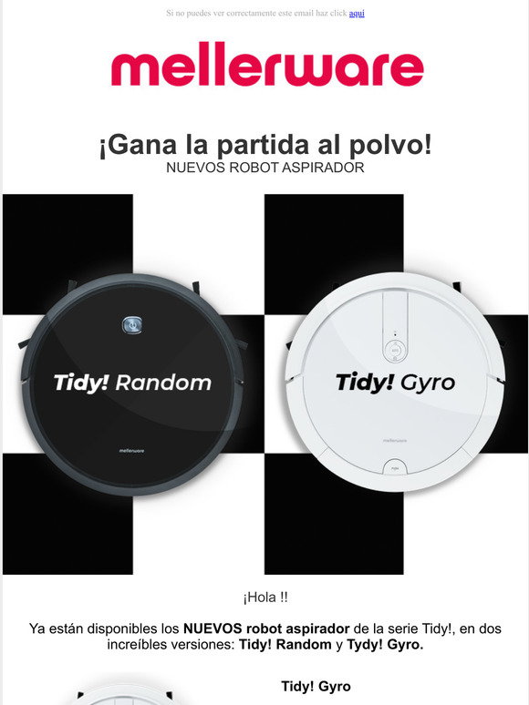 Mellerware Tidy! Random Robot Aspirador 4 en 1 Blanco | PcComponentes.com