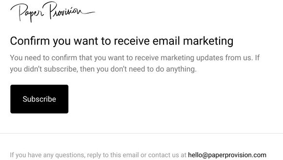 Confirm you want to receive email marketing