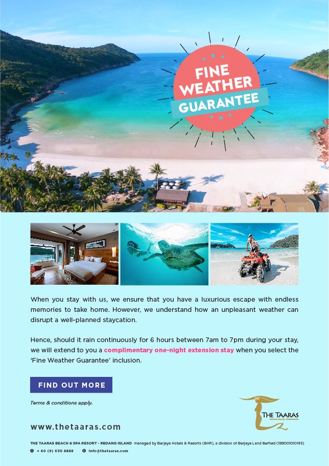 Berjaya Hotels: Fine Weather Guarantee u2013 Complimentary one-night 