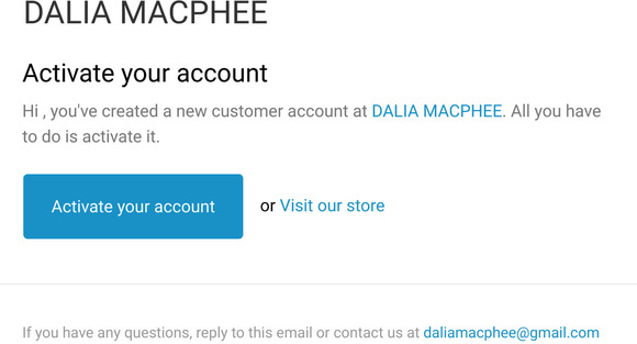 Customer account activation