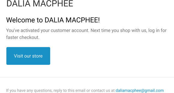 Customer account confirmation