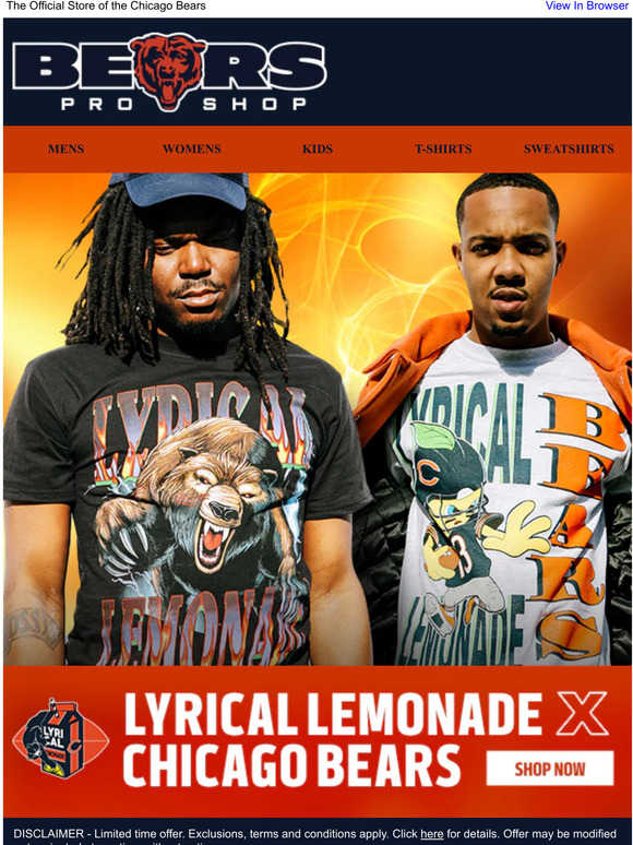 Chicago Bears: Just Dropped! Lyrical Lemonade X Chicago Bears