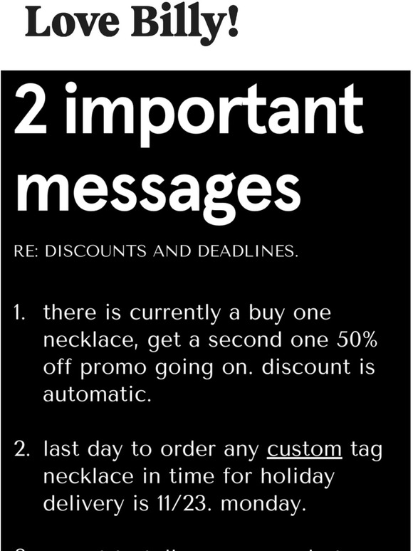 Billy Email Newsletters: Shop Sales, Discounts, and Coupon Codes