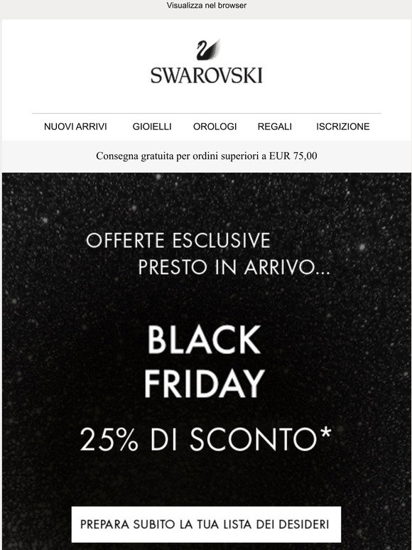 Swarovski: STA ARRIVANDO il Black Friday | Milled
