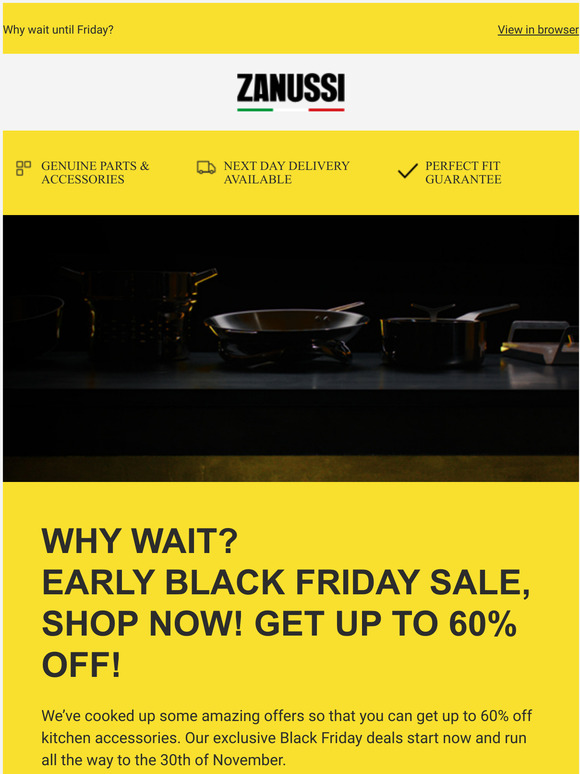 Early Black Friday Sale! Up to 60% Off!