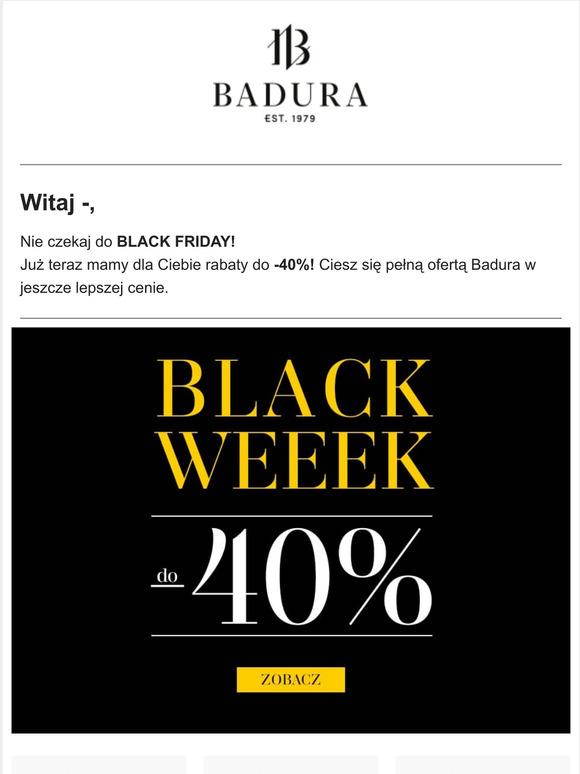 ⭐️ BLACK WEEK trwa! Skorzystaj z rabatów do -40%!