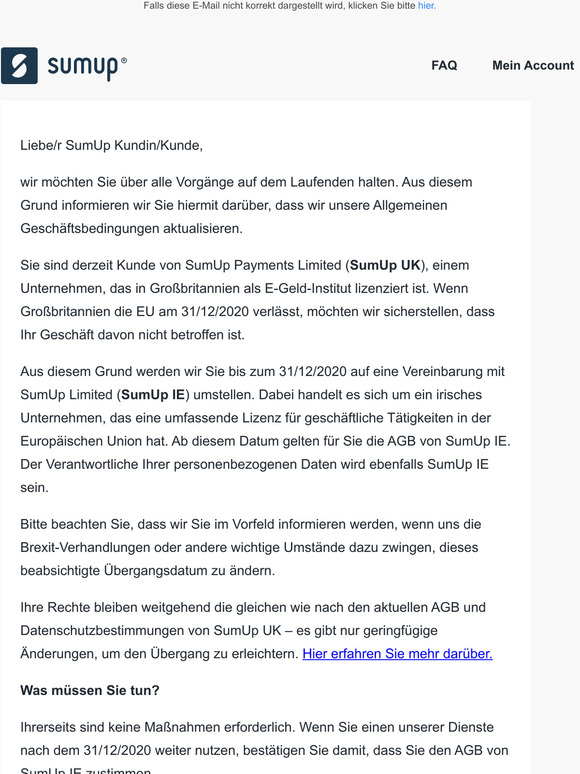 Unsere Allgemeinen Geschäftsbedingungen und Datenschutzbestimmungen ändern sich.