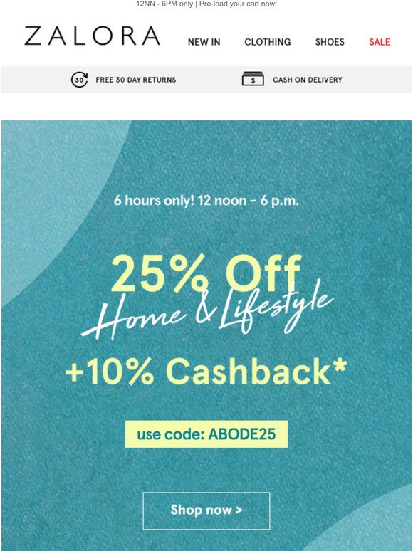 ZALORA - PH: Shop for your home with 25% off + 10% cashback | Milled