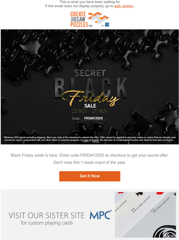 Secret Black Friday is here (use FRIDAY2020)