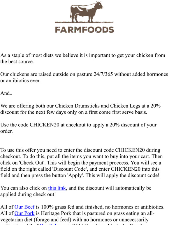 FarmFoods [ATTENTION] Chicken Drumsticks and Chicken Legs 20 OFF