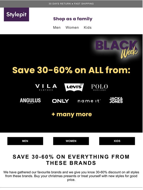 Save 30-60% on all from these 18 brands 💥