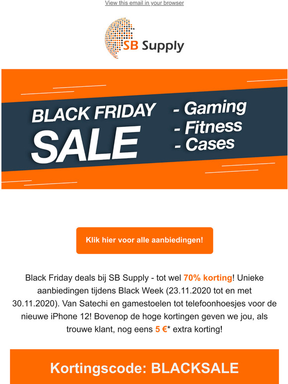 Black Friday deals bij SB Supply 🤑
