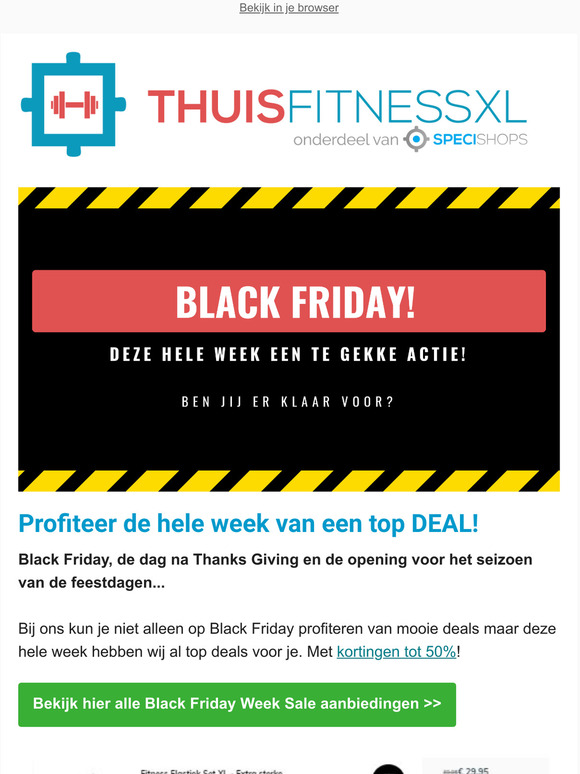 Black Friday Week: Kortingen tot 50% op fitness artikelen