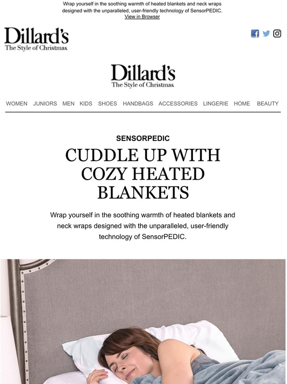 Dillard s SensorPEDIC Cuddle Up with Cozy Heated Blankets Milled