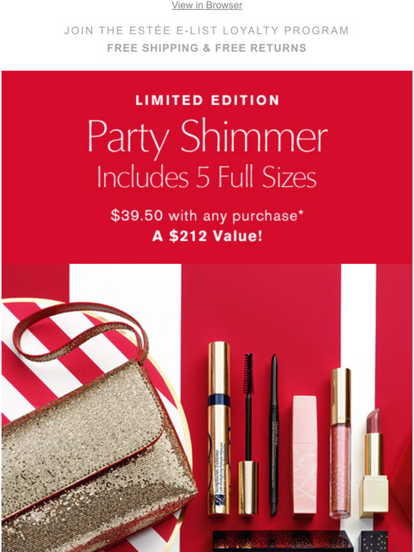 estee lauder party shimmer makeup gift set