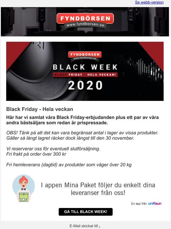 Black Friday - hela veckan. Startar nu!
