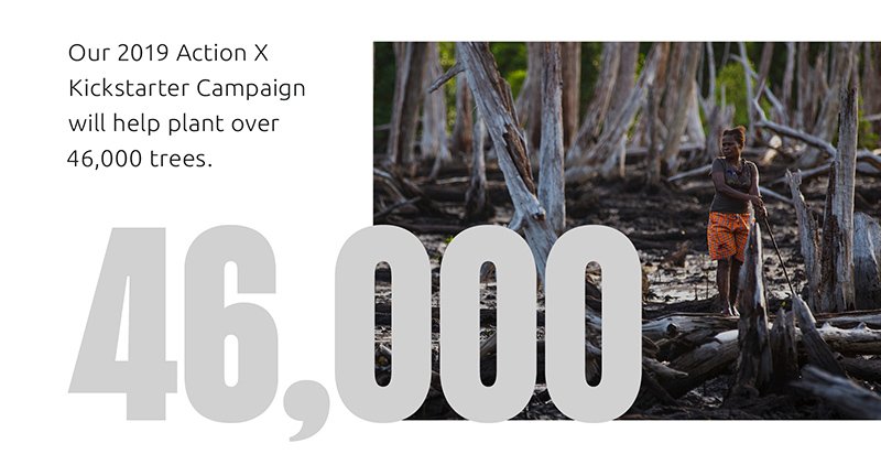 Our Action X Kickstarter campaign will help plant over 46,000 trees.