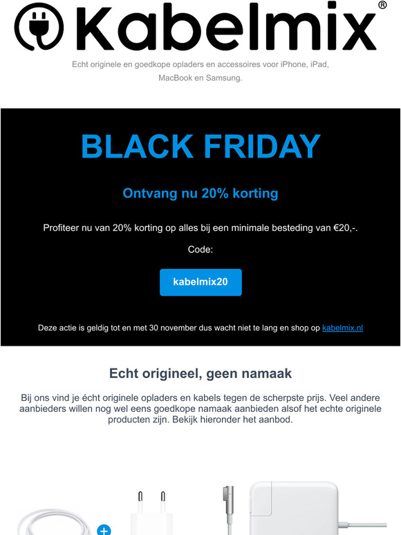 Black Friday: 20% korting op alles!