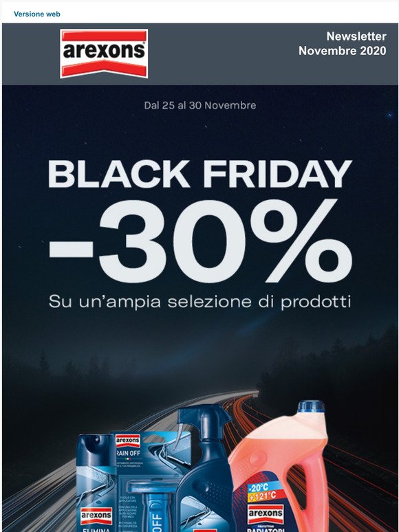 Black Friday | -30% Su prodotti selezionati