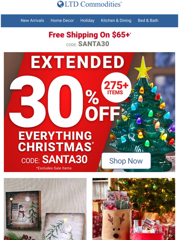 LTD Commodities One. More. Day! 30 Off Christmas 🎄 + FREE Shipping