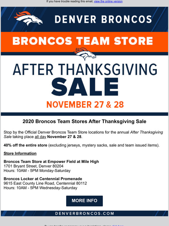 denver bronco team store