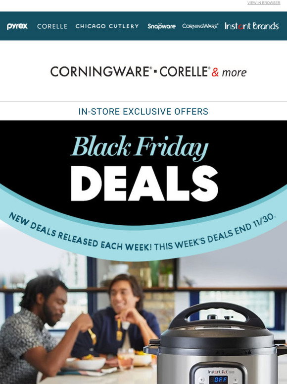 Corningware Corelle & More: Black Friday Deals HAVE ARRIVED!!! | Milled