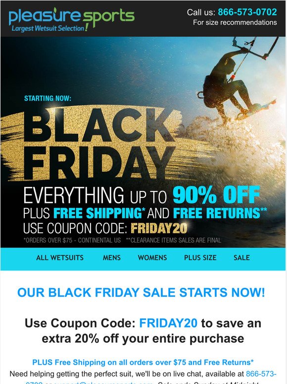 BLACK FRIDAY STARTS NOW! - Save an EXTRA 20% with Coupon Code: FRIDAY20