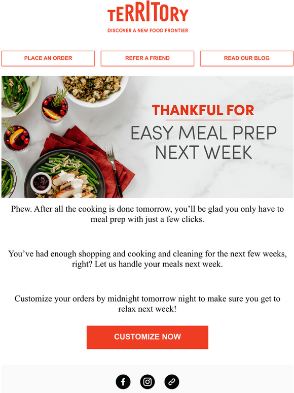 Customize your order and leave the meal prepping to us