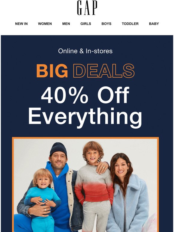 Open ASAP. 40% OFF Everything! No Exclusions