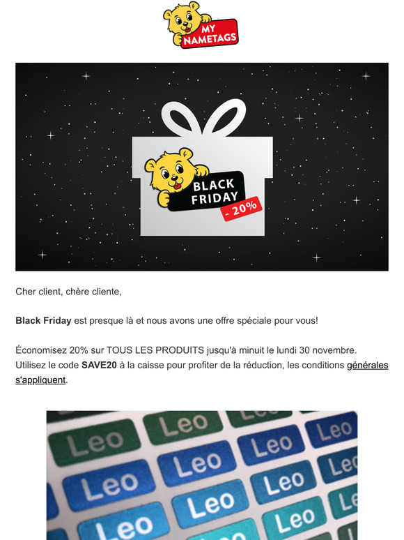 Black Friday est arrivé à My Nametags | Black Friday is gearriveerd bij My Nametags!