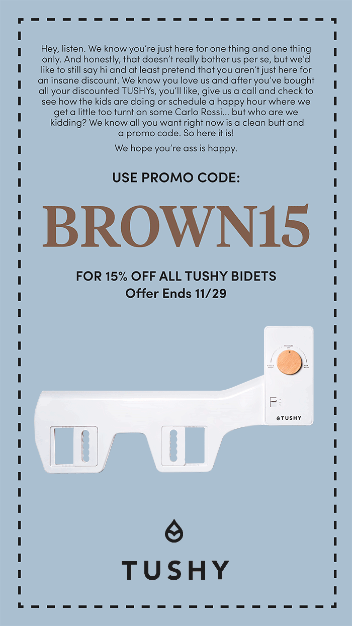 TUSHY Black Friday! Get 15 off all TUSHY bidets! Milled
