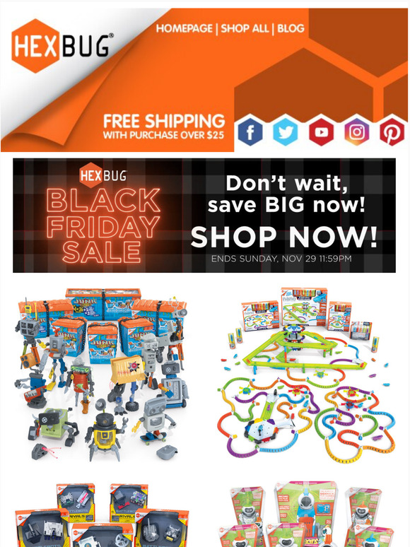 Save BIG this holiday season with HEXBUG products!😉